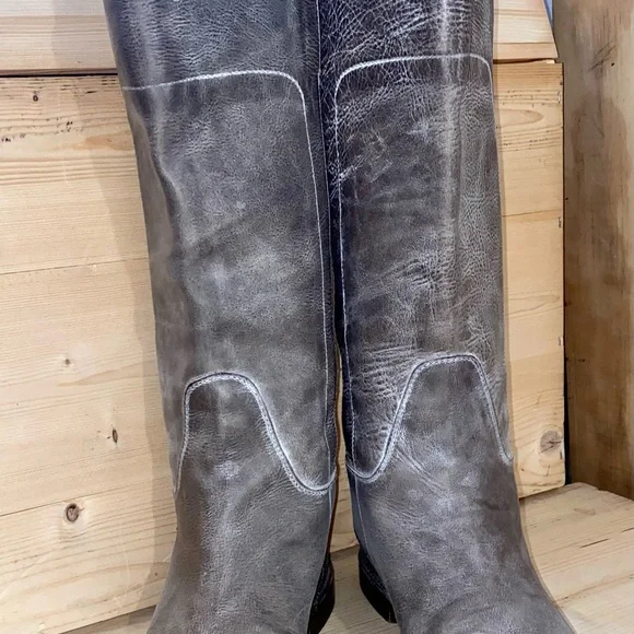 Frye gray leather riding boots - Picture 2 of 10